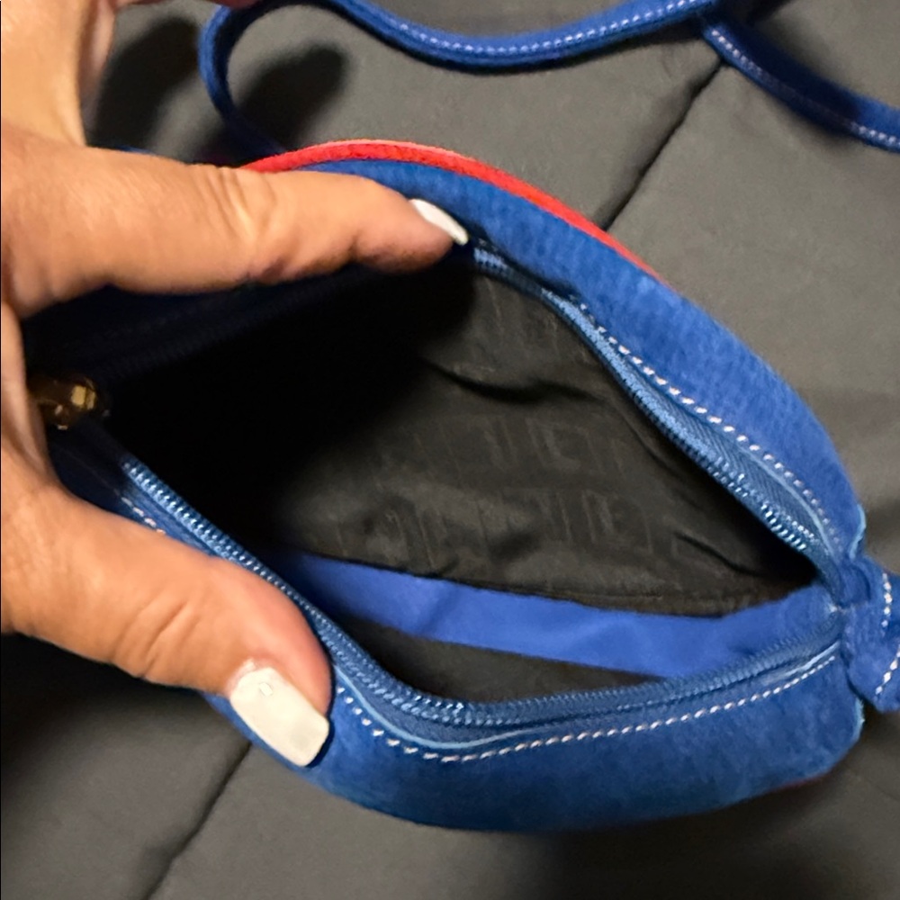 Moschino Pink and Blue Oval Bag with Green and Gold Accents - Picture 4 of 5